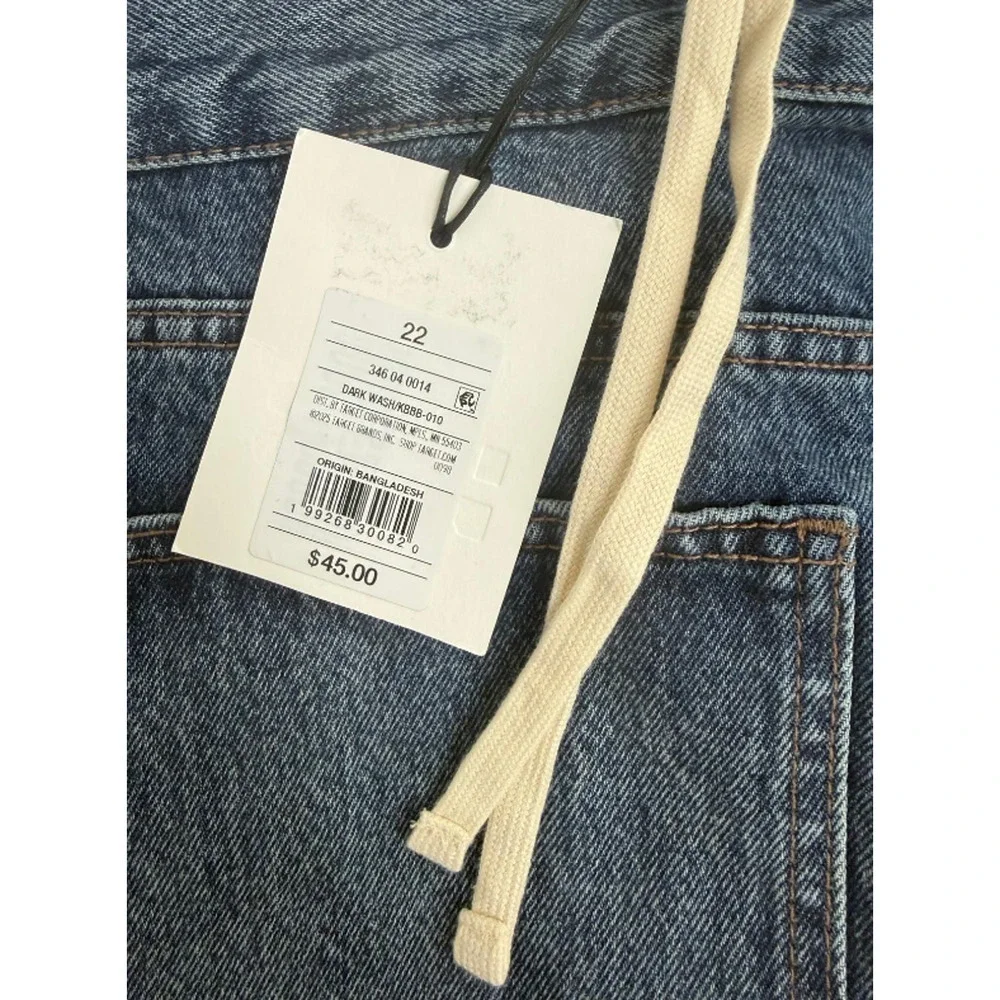 KBB by KAHLANA Women's Mid-Rise Barrel Leg 'The Lynnox Jean' - Dark Wash 22 - Picture 4 of 5